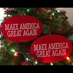 President Donald Trump 2 Christmas Ornaments MAGA